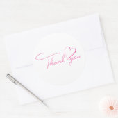 Roze Dank u Hart Eenvoudig Elegant Ronde Sticker (Envelop)