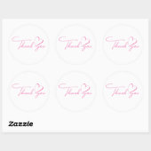 Roze Dank u Hart Eenvoudig Elegant Ronde Sticker (Vel)