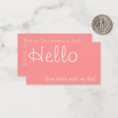 Roze dank u voor uw cadeau met aankoopkorting notitiekaartje (Voorkant / Achterkant in situ)