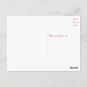 Roze dank voor je bruiloft-autobus-Cartoon Briefkaart (Achterkant)