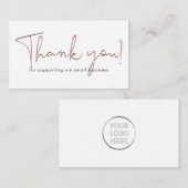 Roze dank voor uw steun notitiekaartje (Voorkant / Achterkant)