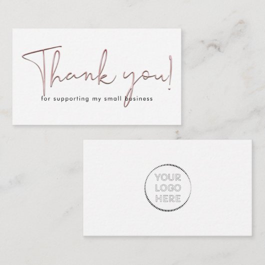 Roze dank voor uw steun notitiekaartje (Voorkant / Achterkant)