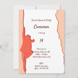 Roze dans 14e verjaardagsfeest uitnodiging