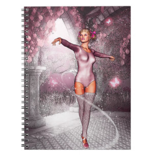 Roze dansballerina en mooie vlinders notitieboek
