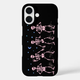 Roze Dansend Skelet Halloween T-shirt iPhone 16 Hoesje