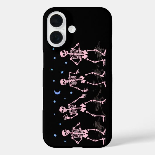 Roze Dansend Skelet Halloween T-shirt Case-Mate iPhone Case (Achterkant)
