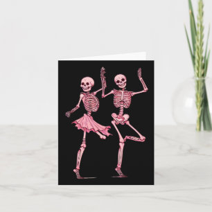 Roze dansende skeletten Dansdag van de Dode Hallow Kaart