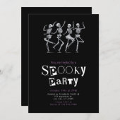 Roze dansende Skeletten Minimalistische Halloween  Kaart (Voorkant / Achterkant)