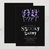 Roze dansende Skeletten Minimalistische Halloween Kaart (Voorkant / Achterkant)