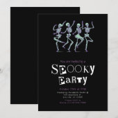 Roze dansende Skeletten Minimalistische Halloween  Kaart (Voorkant / Achterkant)