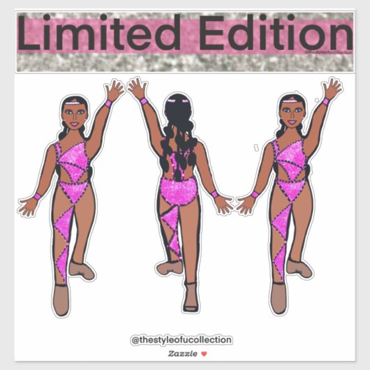 Roze danser Stickers #3 (Vel)