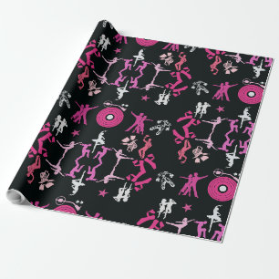 Roze danseres met patroon Home Decor Cadeaupapier
