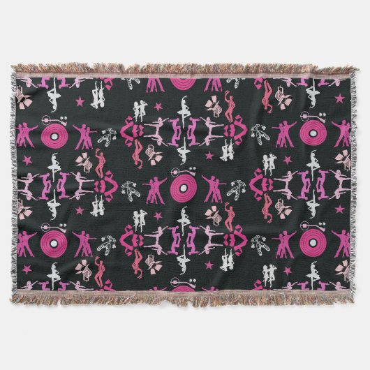 Roze danseres met patroon Home Decor Deken (Voorkant)