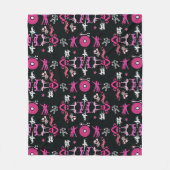 Roze danseres met patroon Home Decor Fleece Deken (Voorkant)