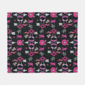 Roze danseres met patroon Home Decor Fleece Deken (Voorkant (Horizontaal))