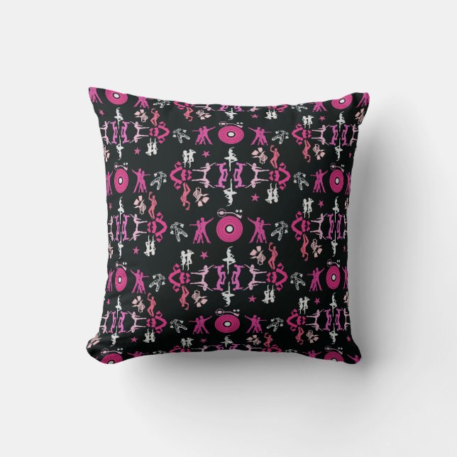 Roze danseres met patroon Home Decor Kussen (Voorkant)
