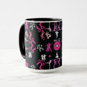 Roze danseres met patroon Home Decor Mok (Voorkant links)