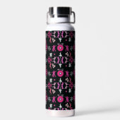 Roze danseres met patroon Home Decor Waterfles (Achterkant)