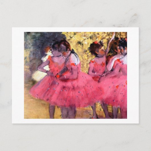 Roze dansers, Edgar Degas Briefkaart (Voorkant)