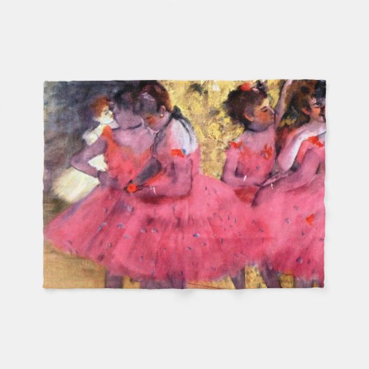 Roze dansers, Edgar Degas Fleece Deken (Voorkant (Horizontaal))