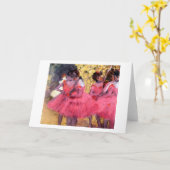 Roze dansers, Edgar Degas Kaart (Gele Bloem)