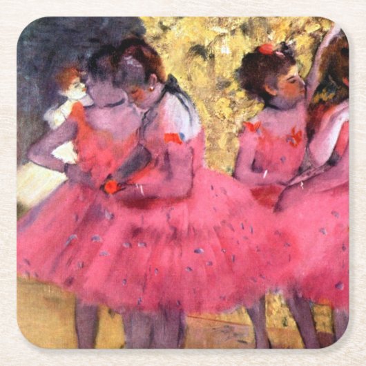 Roze dansers, Edgar Degas Kartonnen Onderzetters (Voorkant)