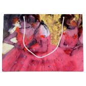 Roze dansers, Edgar Degas Large Gift Bag Groot Cadeauzakje (Voorkant)