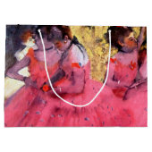 Roze dansers, Edgar Degas Large Gift Bag Groot Cadeauzakje (Achterkant)