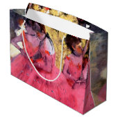 Roze dansers, Edgar Degas Large Gift Bag Groot Cadeauzakje (Achterkant Gekanteld)