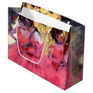 Roze dansers, Edgar Degas Large Gift Bag Groot Cadeauzakje