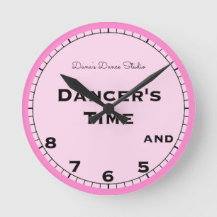 Roze danser's Time 5, 6, 7 en 8 Ronde Klok