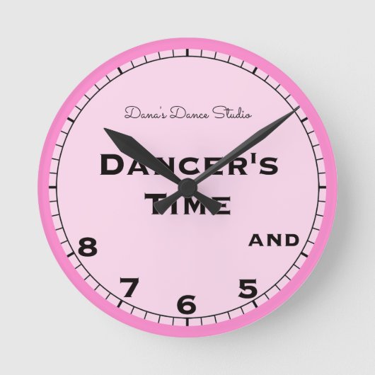 Roze danser's Time 5, 6, 7 en 8 Ronde Klok (Voorkant)