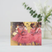 Roze dansers voor het ballet Edgar Degas Briefkaart (Staand voorkant)