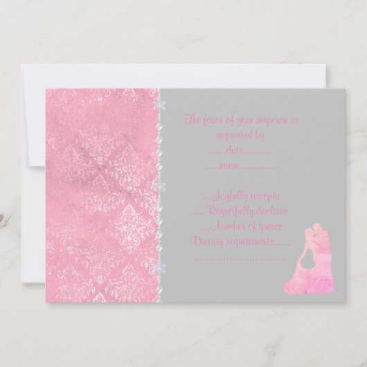 Roze danskoppel rsvp kaart (Voorkant)