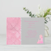 Roze danskoppel rsvp kaart (Staand voorkant)