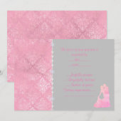 Roze danskoppel rsvp kaart (Voorkant / Achterkant)