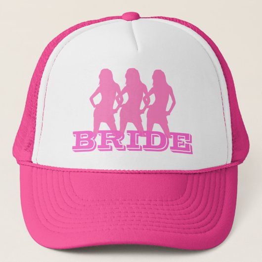 Roze dansmeisjes, bruid trucker pet (Voorkant)