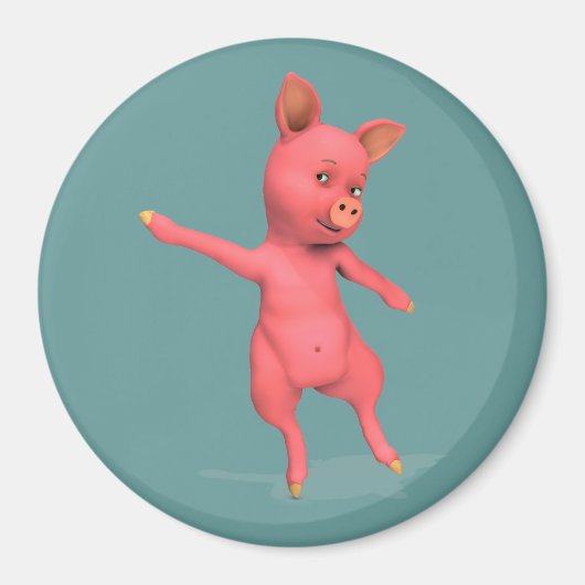 Roze danspig magneet (Voorkant)