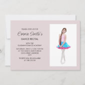 Roze dansuitvoering foto uitnodiging (Voorkant)