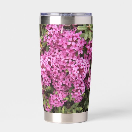  Roze Daphne Floral Geïsoleerde Drinkbeker (Achterkant)