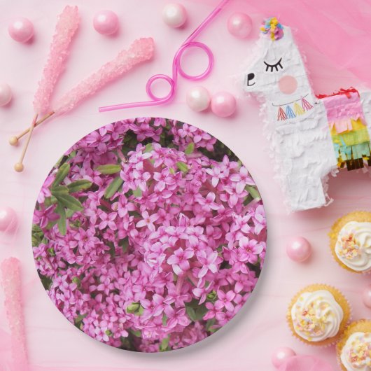  Roze Daphne Floral Papieren Bordje (Feest)