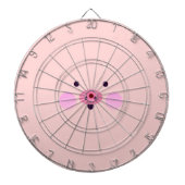 Roze dartboard van kleine, lichtroze metalen kooi dartbord (Voorkant)