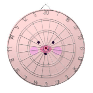 Roze dartboard van kleine, lichtroze metalen kooi dartbord