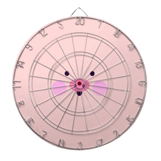 Roze dartboard van kleine, lichtroze metalen kooi dartbord (Voorkant)