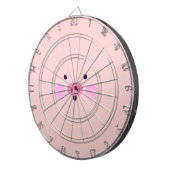 Roze dartboard van kleine, lichtroze metalen kooi dartbord (Voorkant Rechts)