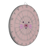 Roze dartboard van kleine, lichtroze metalen kooi dartbord (Voorkant Links)