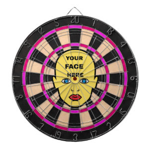 Roze Dartbord met Jouw Gezicht Hier