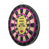 Roze Dartbord met Jouw Gezicht Hier (Voorkant Rechts)