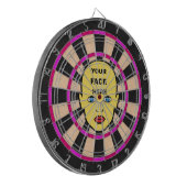 Roze Dartbord met Jouw Gezicht Hier (Voorkant Links)