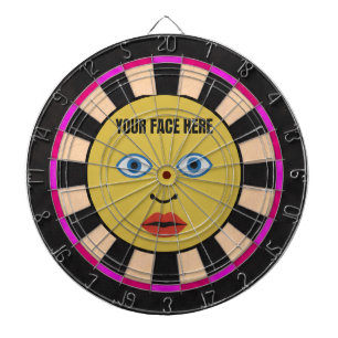 Roze Dartbord met Jouw Gezicht Hier